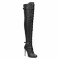 Omani Size Inclusive - Matte - Black Vegan Leather - Street Sole - Thigh Variant Two