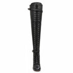 Omani Size Inclusive - Matte - Black Vegan Leather - Street Sole - Thigh Variant Two