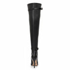 Omani Size Inclusive - Matte - Black Vegan Leather - Street Sole - Thigh Variant Two