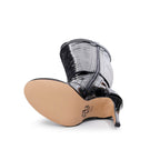 Omani Size Inclusive - Black Vegan Patent - Street Sole - Thigh Variant Two