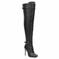 Omani Size Inclusive - Matte - Black Vegan Leather - Street Sole - Thigh Variant Three