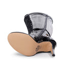 Omani Size Inclusive - Black Vegan Patent - Street Sole - Thigh Variant Three