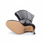 Omani Size Inclusive - Matte - Black Vegan Leather - Street Sole - Thigh Variant Four