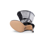 Omani Size Inclusive - Black Vegan Patent - Street Sole - Thigh Variant Five