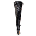 Omani Size Inclusive - Black Vegan Patent - Street Sole - Thigh Variant Six