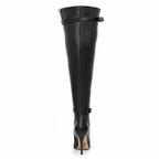 Omani Size Inclusive - Matte - Black Vegan Leather - Street Sole - Thigh Variant Six
