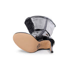 Omani Size Inclusive - Black Vegan Patent - Street Sole - Thigh Variant Six