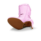 Omani Size Inclusive - Pink Vegan Patent - Street Sole - Thigh Variant Two