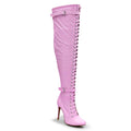 Omani Size Inclusive - Pink Vegan Patent - Street Sole - Thigh Variant Three
