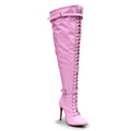 Omani Size Inclusive - Pink Vegan Patent - Street Sole - Thigh Variant Five