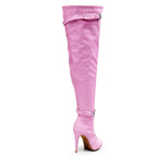Omani Size Inclusive - Pink Vegan Patent - Street Sole - Thigh Variant Five