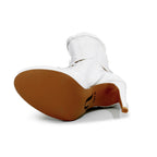 Omani Size Inclusive - White Vegan Patent - Street Sole - Thigh Variant Zero
