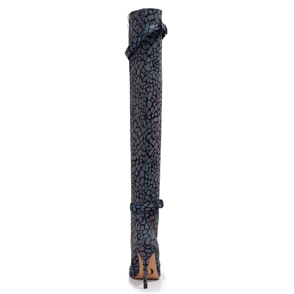 Omani Size Inclusive - Pattern - Rainbow Iridescent Reflective - Street Sole - Thigh Variant Zero