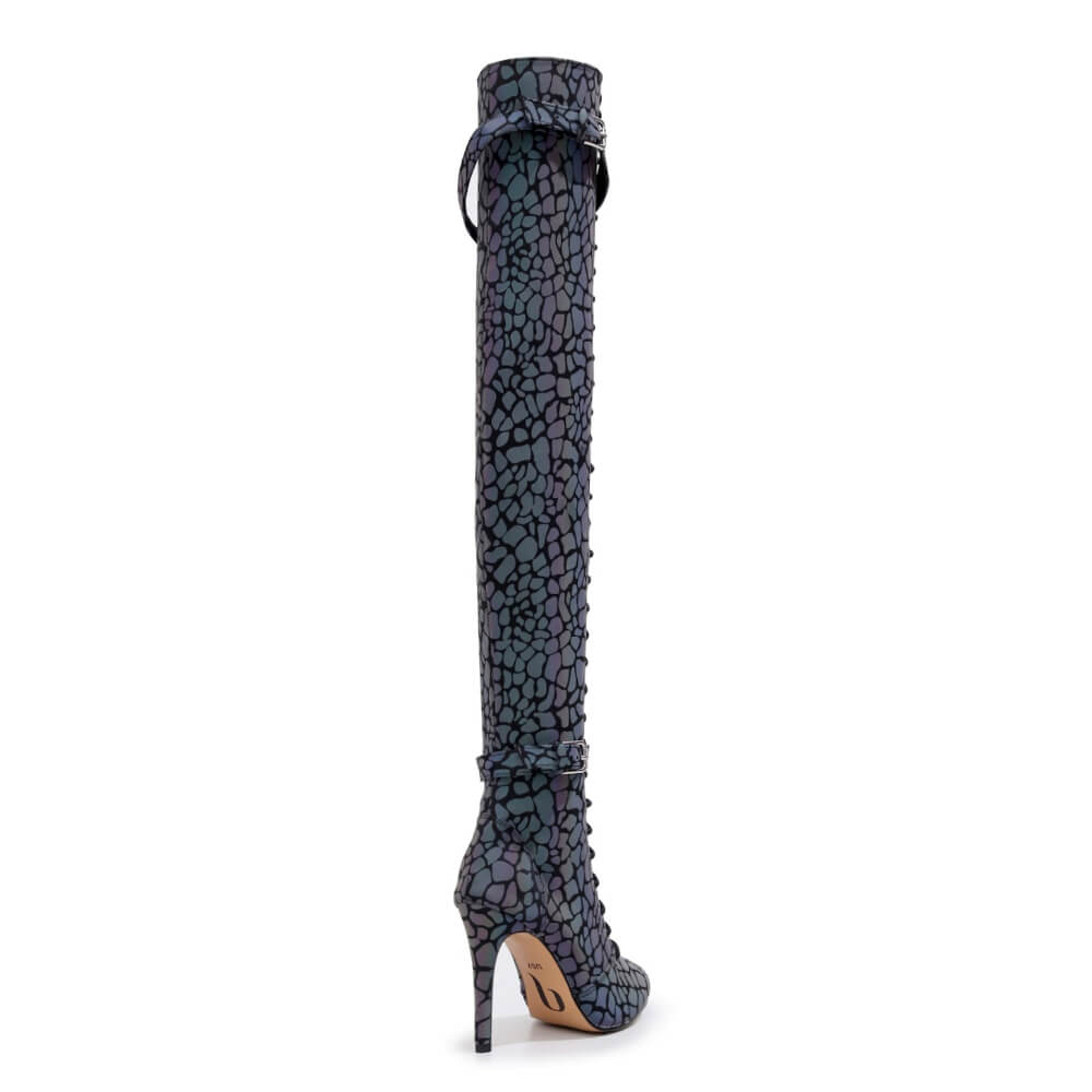 Omani Size Inclusive - Pattern - Rainbow Iridescent Reflective - Street Sole - Thigh Variant Zero