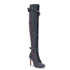 Omani Size Inclusive - Pattern - Rainbow Iridescent Reflective - Street Sole - Thigh Variant One