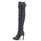 Omani Size Inclusive - Pattern - Rainbow Iridescent Reflective - Street Sole - Thigh Variant One