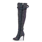 Omani Size Inclusive - Pattern - Rainbow Iridescent Reflective - Street Sole - Thigh Variant Four
