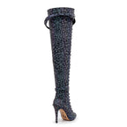 Omani Size Inclusive - Pattern - Rainbow Iridescent Reflective - Street Sole - Thigh Variant Four