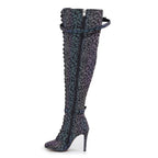 Omani Size Inclusive - Pattern - Rainbow Iridescent Reflective - Street Sole - Thigh Variant Five