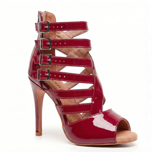 Rene - Burgundy Vegan Patent - Street Sole