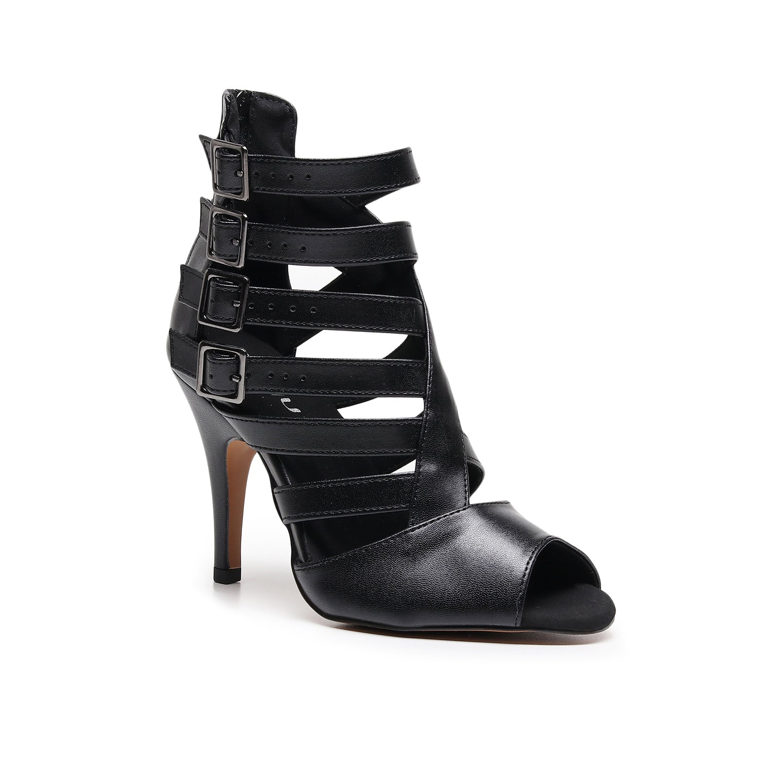 Rene Wide Fit - Black Vegan Leather - Suede Sole