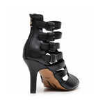 Rene Wide Fit - Black Vegan Leather - Suede Sole