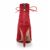 Respect - Red Vegan Suede - Suede Sole - Dance Floor Only