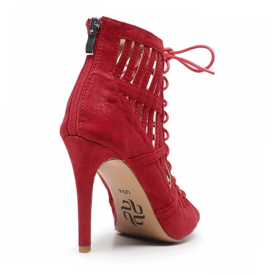 Respect - Red Vegan Suede - Suede Sole - Dance Floor Only