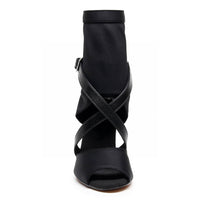 Sabeena - Black Lycra - Suede Sole - Dance Floor Only