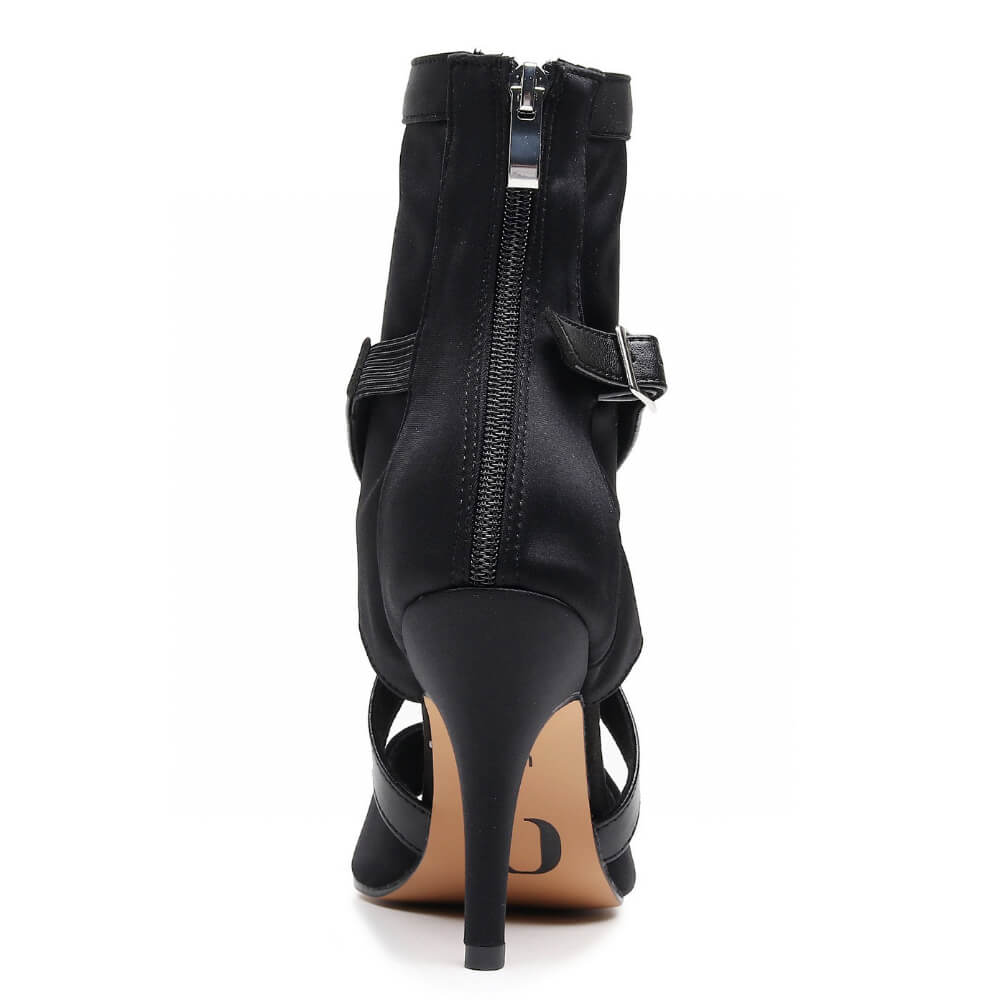 Sabeena - Black Lycra - Suede Sole - Dance Floor Only