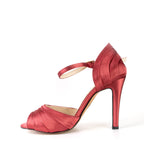 Safa - Satin rouge foncé - Semelle Street