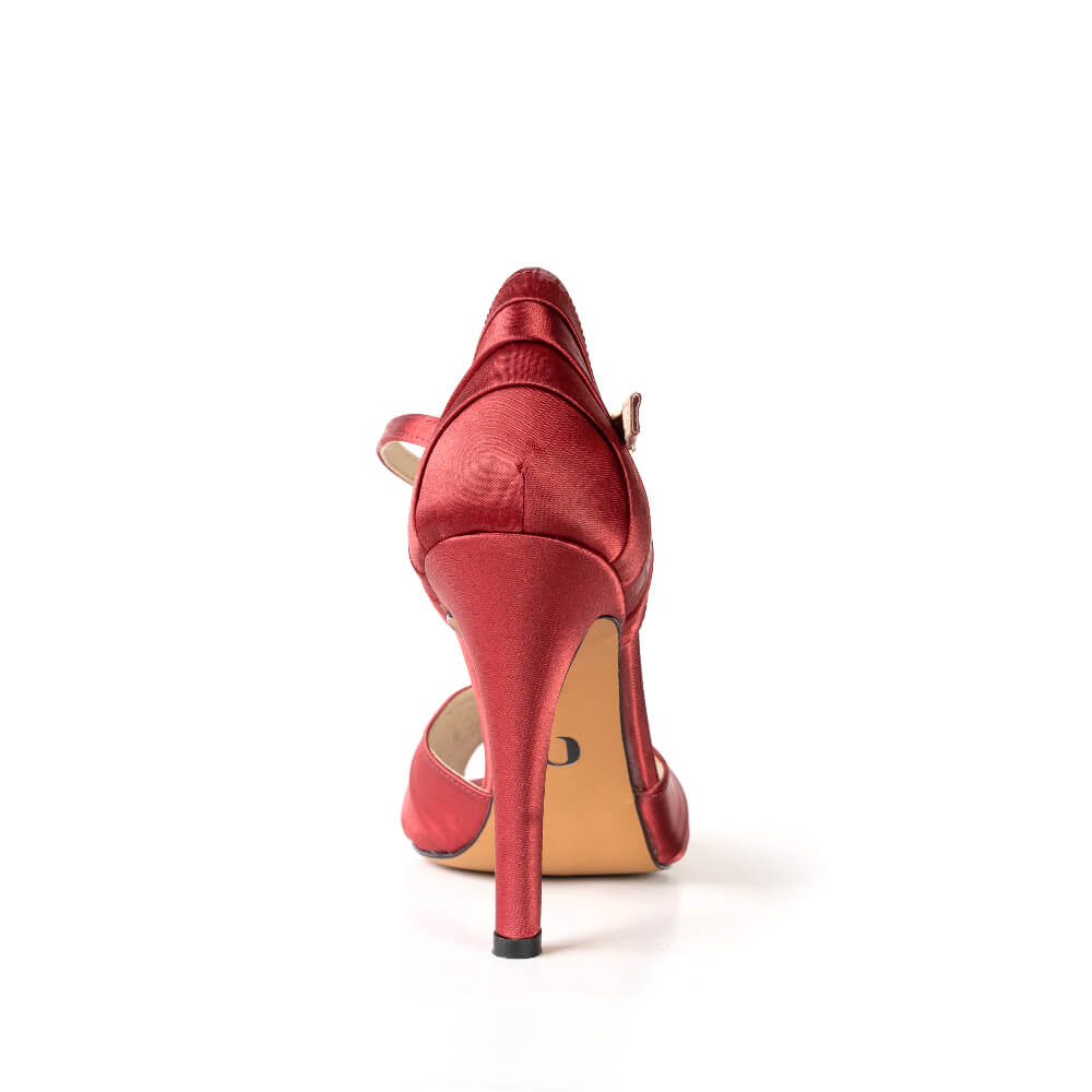 Safa - Satin rouge foncé - Semelle Street