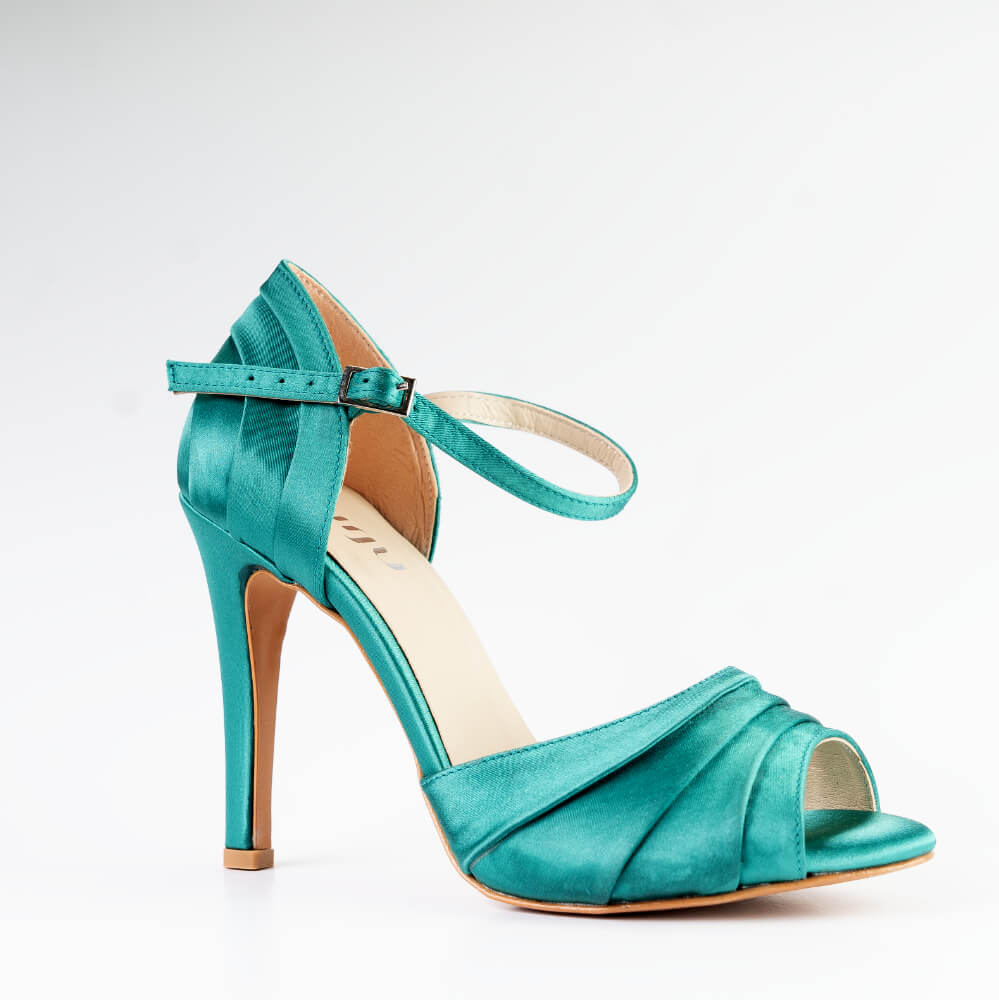 Safa - Teal Satin - Street Sole