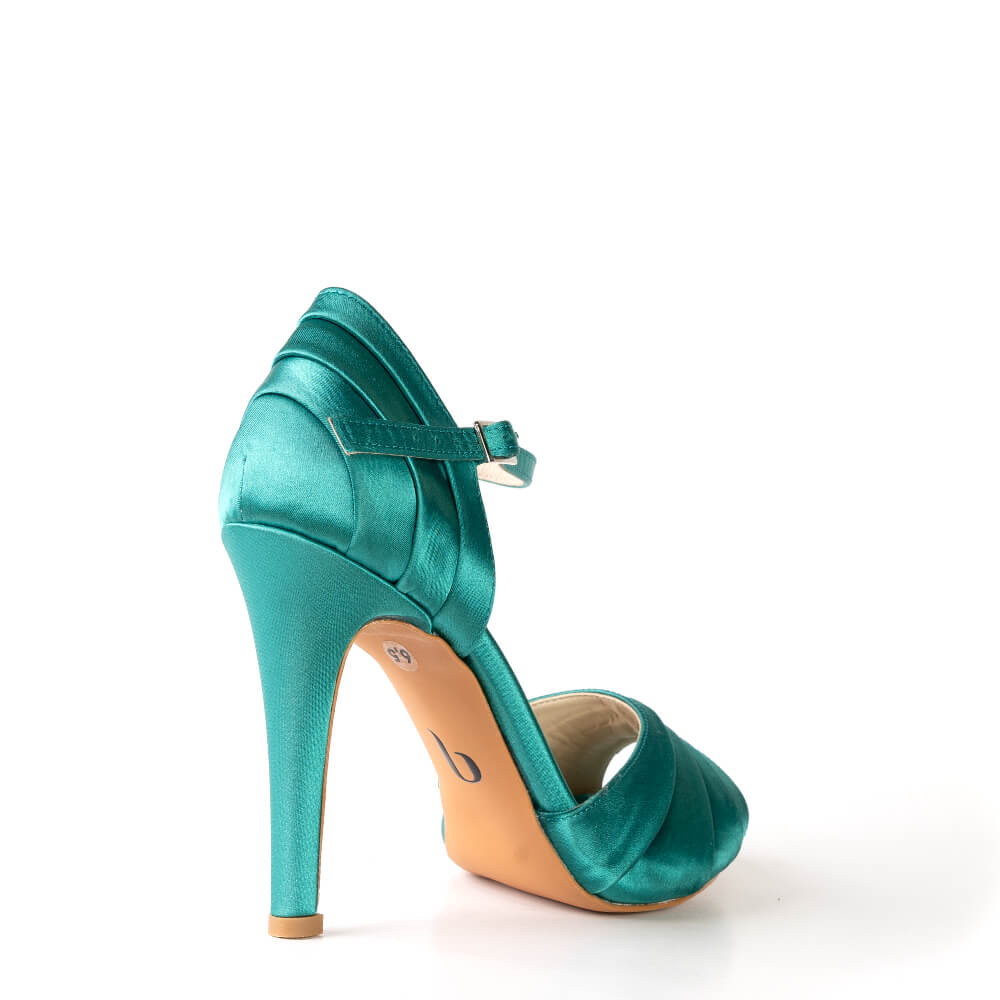 Safa - Teal Satin - Street Sole Burju Shoes Safa - Teal Satin - Street Sole Burju Shoes