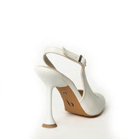 Sevil  - Cream White Vegan Leather