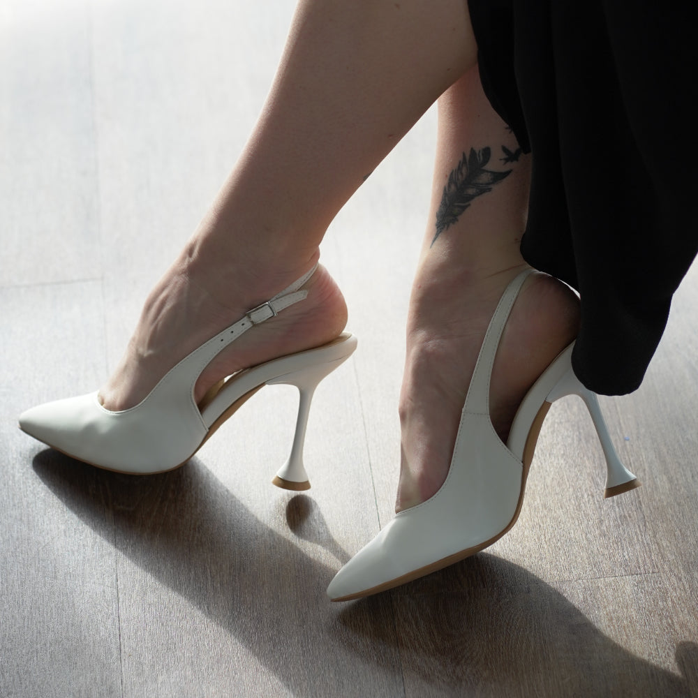 Sevil - Cuir végétalien blanc crème