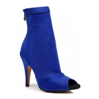 Shabina - Blue Lycra - Suede Sole - Dance Floor Only