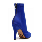 Shabina - Blue Lycra - Suede Sole - Dance Floor Only