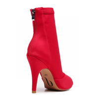 Shabina - Red Lycra - Suede Sole - Dance Floor Only