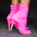 Shabina - Hot Pink Lycra - Suede Sole - Dance Floor Only