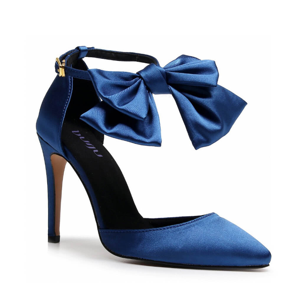 Sharlie - Navy Satin - Street Sole