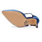 Sharlie - Navy Satin - Street Sole