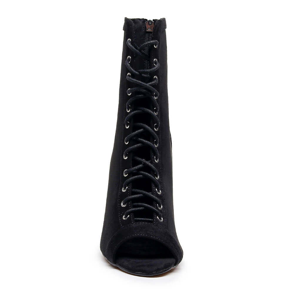 Sierralynn Embroidery - Daim Vegan Noir Résistant - Semelle Street