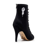Sierralynn Embroidery - Daim Vegan Noir Résistant - Semelle Street
