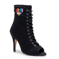 Sierralynn Broderie - Cœur Noir Fierté en Daim Végane - Semelle de Rue