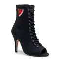 Sierralynn Broderie - Daim Végétalien Noir Pastèque - Semelle Street