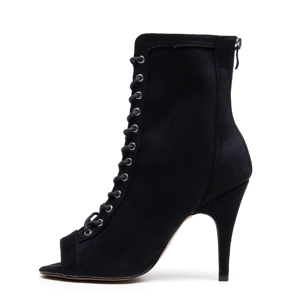 Sierralynn Broderie - Daim Végétalien Noir Pastèque - Semelle Street