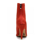 Sierralynn - Red Vegan Suede - Suede Sole - Dance Floor Only