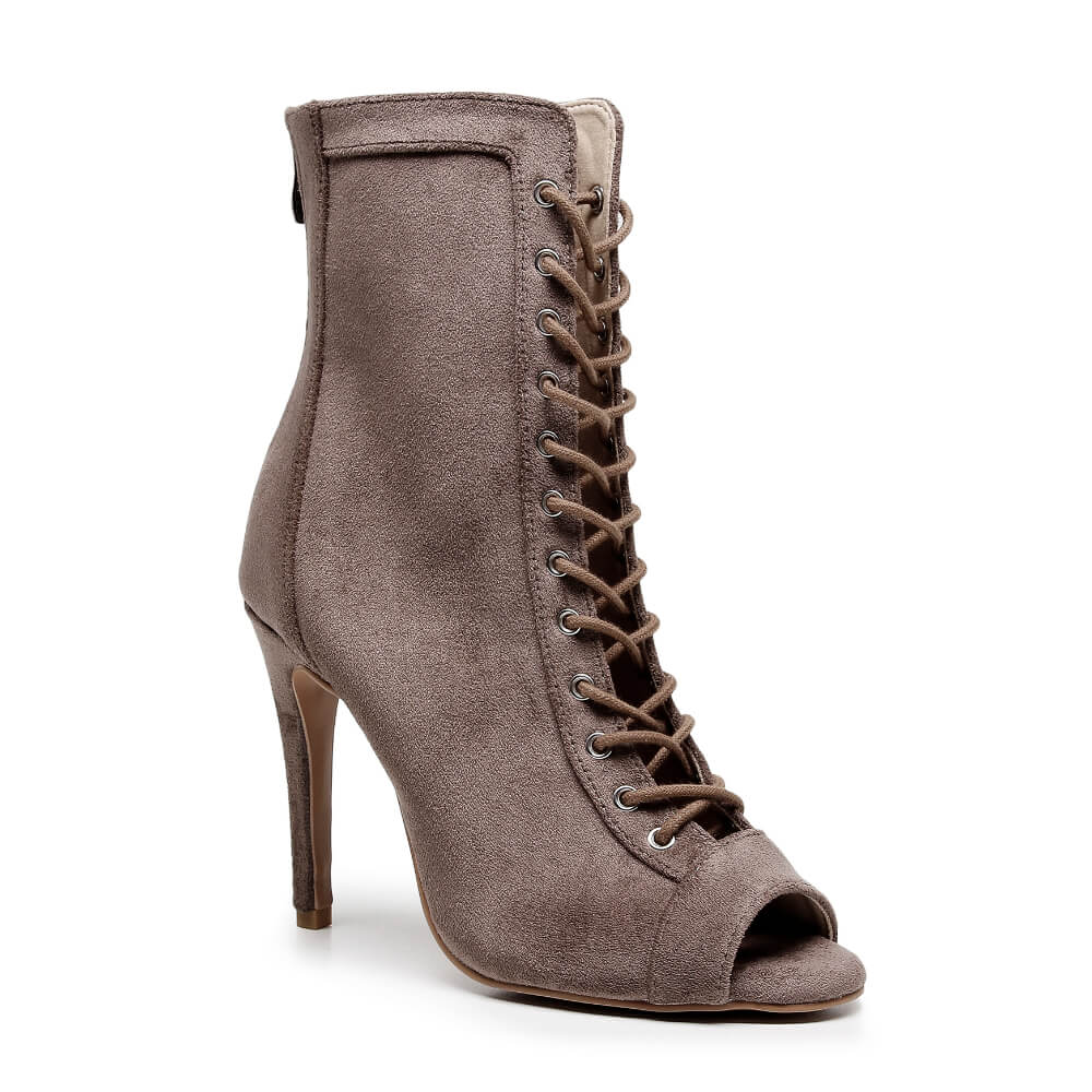 Sierralynn - Taupe Vegan Suede - Suede Sole (Dance Floor Only)