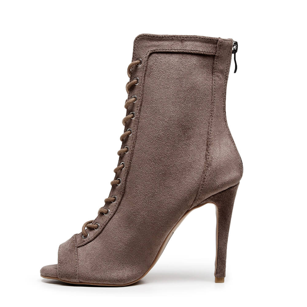 Sierralynn - Taupe Vegan Suede - Suede Sole (Dance Floor Only)